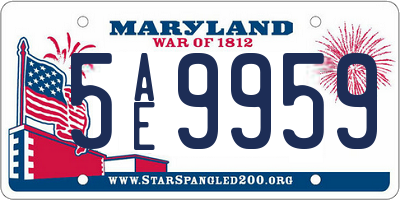MD license plate 5AE9959