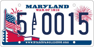 MD license plate 5AF0015