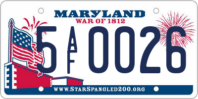 MD license plate 5AF0026