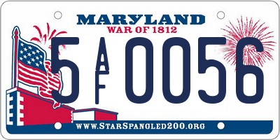 MD license plate 5AF0056