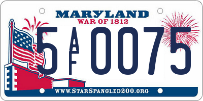 MD license plate 5AF0075