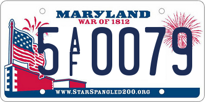 MD license plate 5AF0079