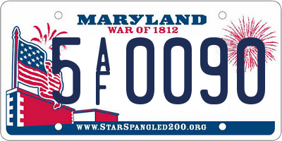 MD license plate 5AF0090