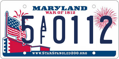 MD license plate 5AF0112