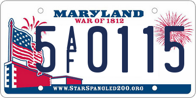 MD license plate 5AF0115