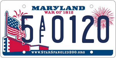 MD license plate 5AF0120