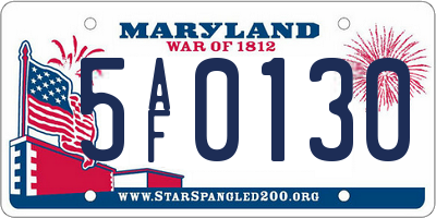 MD license plate 5AF0130
