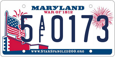 MD license plate 5AF0173