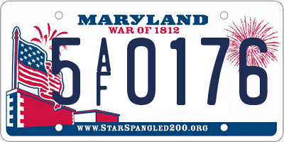 MD license plate 5AF0176