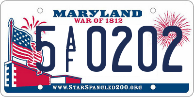 MD license plate 5AF0202