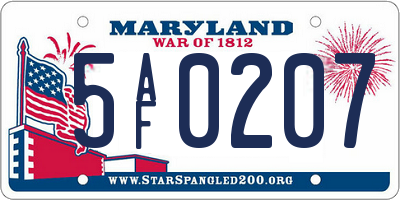 MD license plate 5AF0207