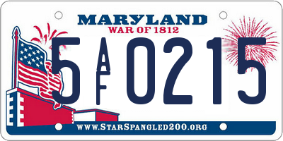 MD license plate 5AF0215