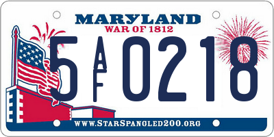 MD license plate 5AF0218