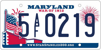 MD license plate 5AF0219