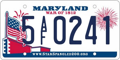 MD license plate 5AF0241
