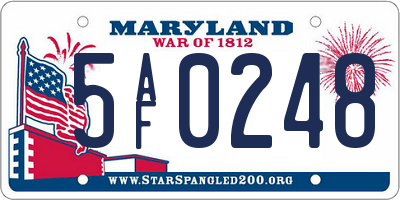 MD license plate 5AF0248