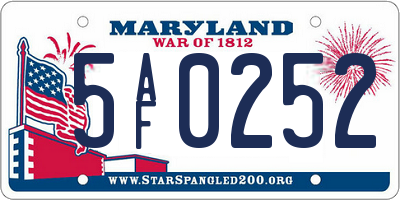 MD license plate 5AF0252