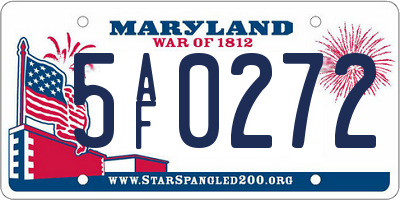 MD license plate 5AF0272