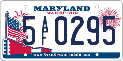 MD license plate 5AF0295