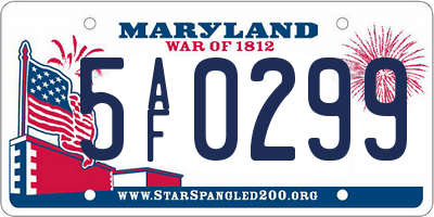 MD license plate 5AF0299