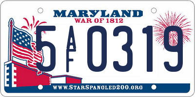 MD license plate 5AF0319