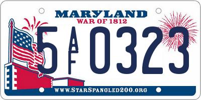 MD license plate 5AF0323