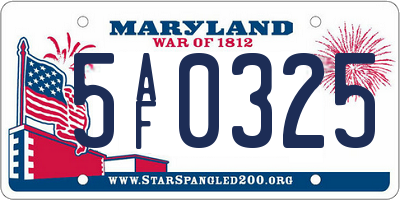 MD license plate 5AF0325