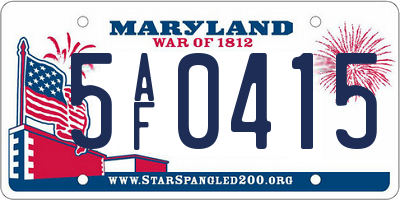 MD license plate 5AF0415