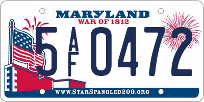 MD license plate 5AF0472