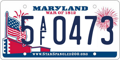 MD license plate 5AF0473