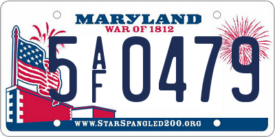 MD license plate 5AF0479