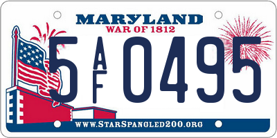 MD license plate 5AF0495