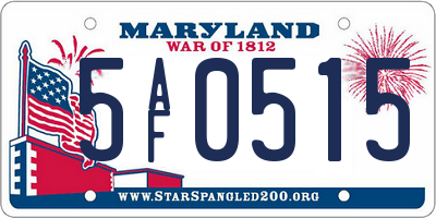MD license plate 5AF0515