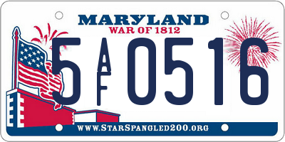 MD license plate 5AF0516