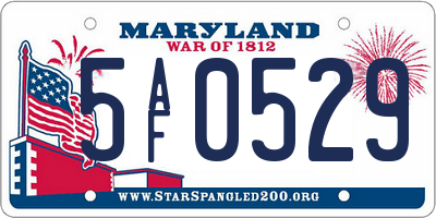 MD license plate 5AF0529