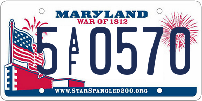 MD license plate 5AF0570