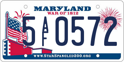 MD license plate 5AF0572