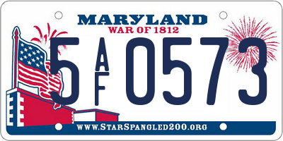 MD license plate 5AF0573