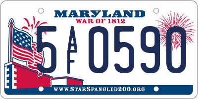 MD license plate 5AF0590