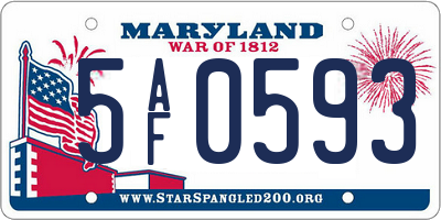 MD license plate 5AF0593