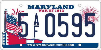 MD license plate 5AF0595