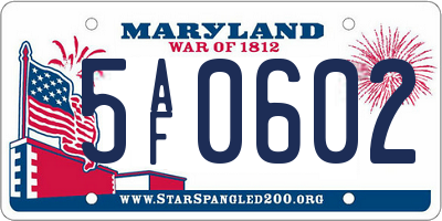 MD license plate 5AF0602