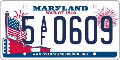 MD license plate 5AF0609