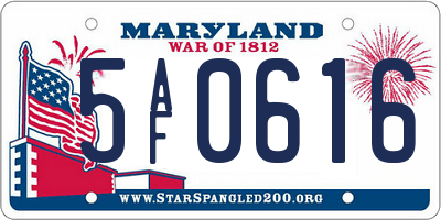 MD license plate 5AF0616