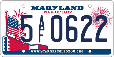 MD license plate 5AF0622