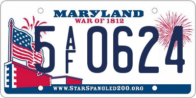 MD license plate 5AF0624