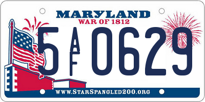 MD license plate 5AF0629