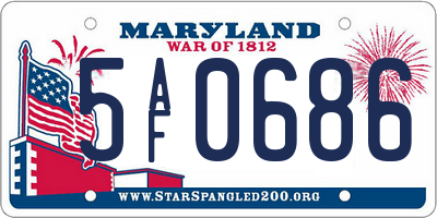 MD license plate 5AF0686