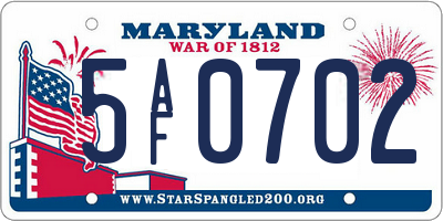 MD license plate 5AF0702