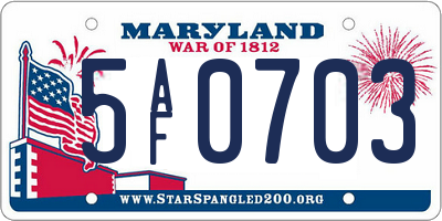MD license plate 5AF0703